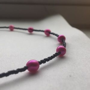 Pink and black Beaded Necklace